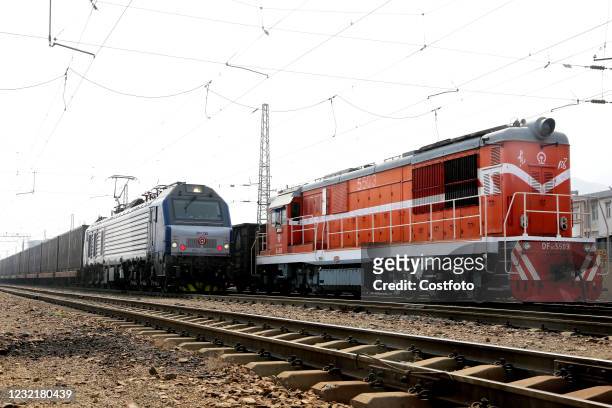 Train sets off for Central Asia at the railway marshalling station in Lianyungang, east China's Jiangsu Province, April 8, 2021. In the first quarter...