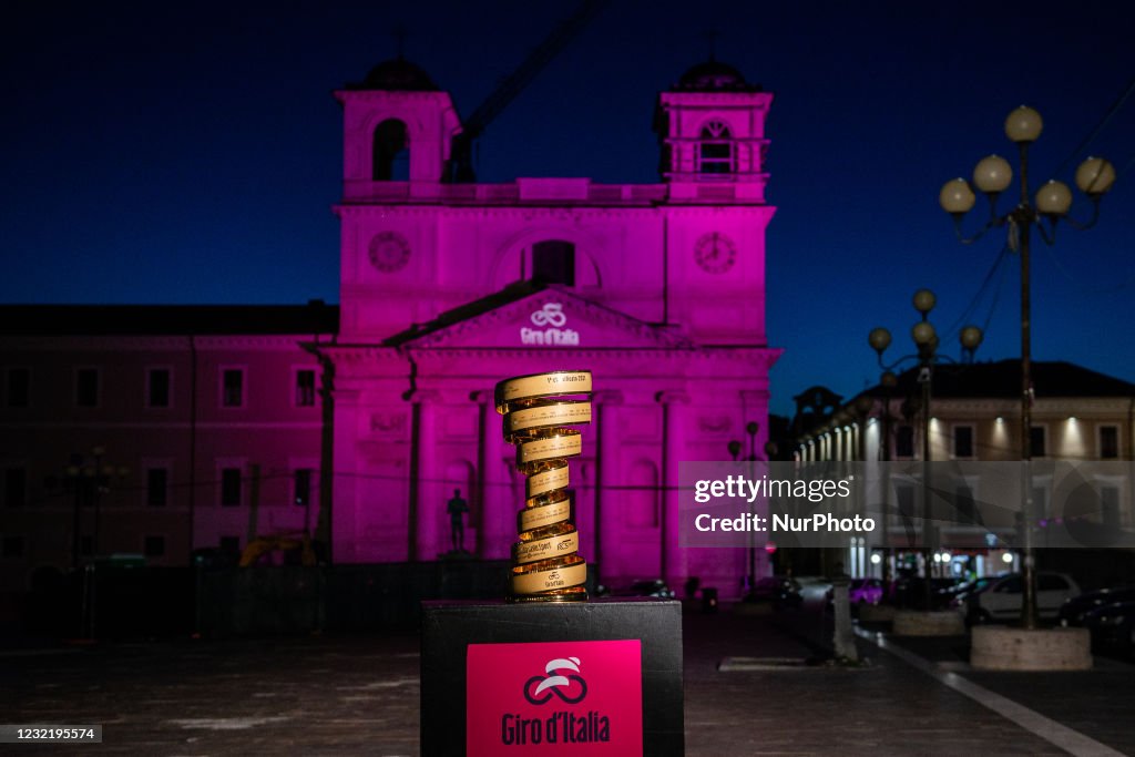 Giro D'Italia Trophy Arrives In L'Aquila