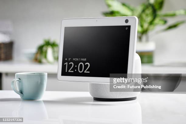 An Amazon Echo Show 10 smart display and multimedia speaker, taken on March 1, 2021.