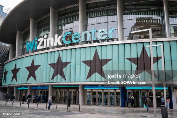 General view of the façade of the Wizink Center. The WiZink Center in Madrid, formerly known as Palacio de los Deportes, is one of the most versatile...