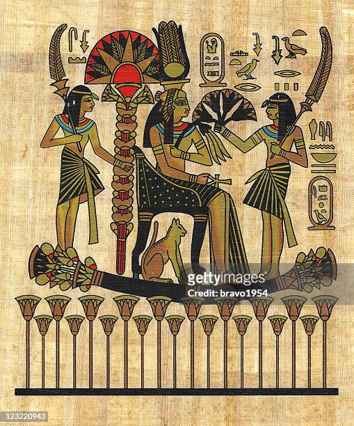 alten ägyptischen papyrus - ägypten stock-grafiken, -clipart, -cartoons und -symbole