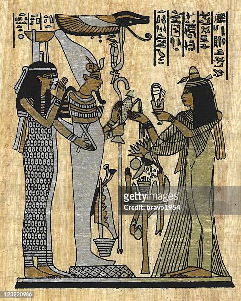 ancient egyptian papyrus - papyrus paper stock illustrations
