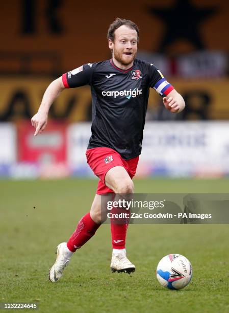 Exeter City's Jake Taylor during the Sky Bet League Two match at the Abbey Stadium, Cambridge. Picture date: Saturday April 10, 2021.