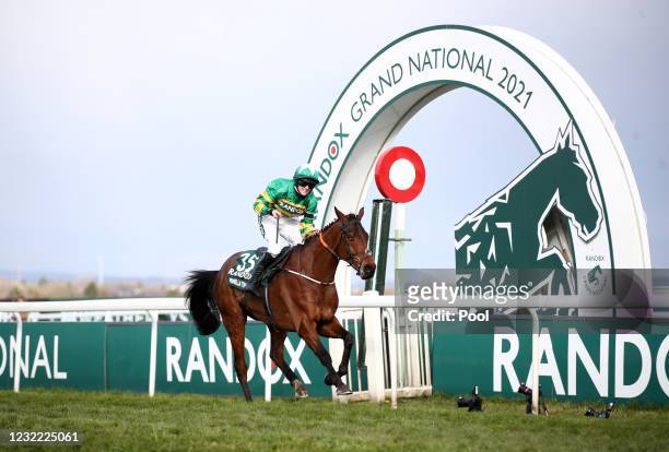 Minella Times ridden by Rachael Blackmore win the Randox Grand National Handicap Chase during Grand National Day of the 2021 Randox Health Grand...
