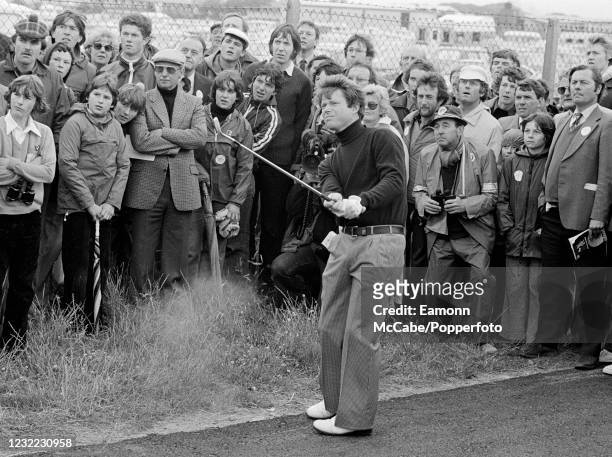 American golfer Tom Watson chips onto the green during the British 108th Open Championship at the Royal Lytham & St Annes Golf Club on July 20, 1979...