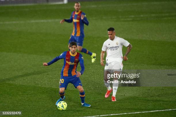 Sergi Roberto of FC Barcelona and Mariano Diaz of Real Madrid in action during the Spanish league, La Liga, football match played between Real Madrid...
