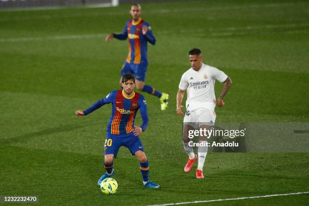 Sergi Roberto of FC Barcelona and Mariano Diaz of Real Madrid in action during the Spanish league, La Liga, football match played between Real Madrid...