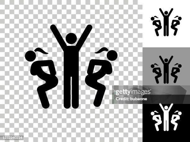 womanizer icon on checkerboard transparent background - dancing alone stock illustrations