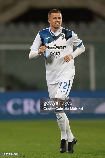 Josip Ilicic of Atalanta BC in action during the Serie A match between ACF Fiorentina and Atalanta BC at Stadio Artemio Franchi on April 11, 2021 in...