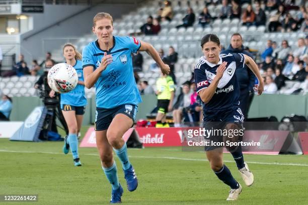 Kyra Cooney-Cross of Melbourne Victory during the Westfield W-League Grand Final match between Sydney FC and Melbourne Victory on April 11, 2021 at...