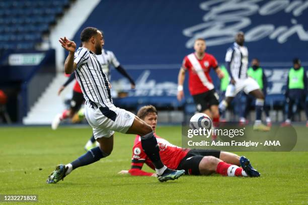 Matt Phillips of West Bromwich Albion scores a goal to make it 2-0 during the Premier League match between West Bromwich Albion and Southampton at...