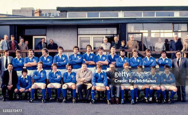 Cork , Ireland - 8 October 1980; The Leinster team prior to the representative match between Leinster and Romania at Donnybrook Stadium in Dublin.