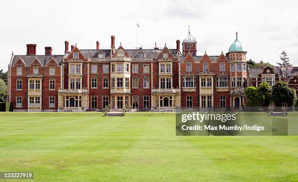 General view of Sandringham House, Queen Elizabeth II's country retreat set in 24 hectares of gardens on the Sandringham Estate, at Sandringham on...