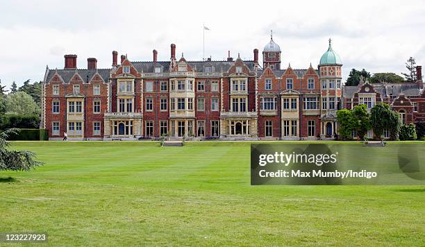 General view of Sandringham House, Queen Elizabeth II's country retreat set in 24 hectares of gardens on the Sandringham Estate, at Sandringham on...