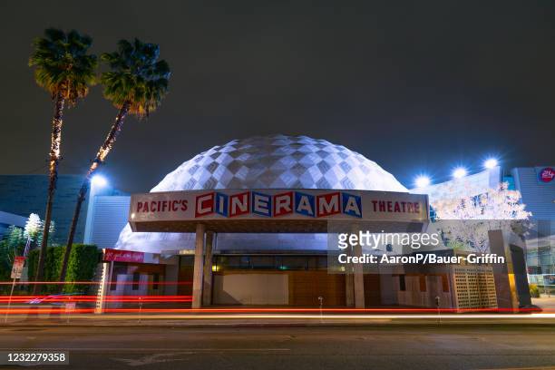 General views of the Cinerama Dome at Arclight Cinemas Hollywood after the announcement that Arclight Cinemas and Pacific Theatres will permanently...