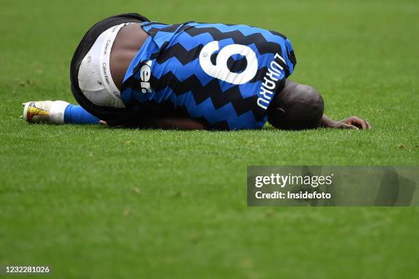 Calvin Klein's underwear of Romelu Lukaku of FC Internazionale is seen during the Serie A football match between FC Internazionale and Cagliari...