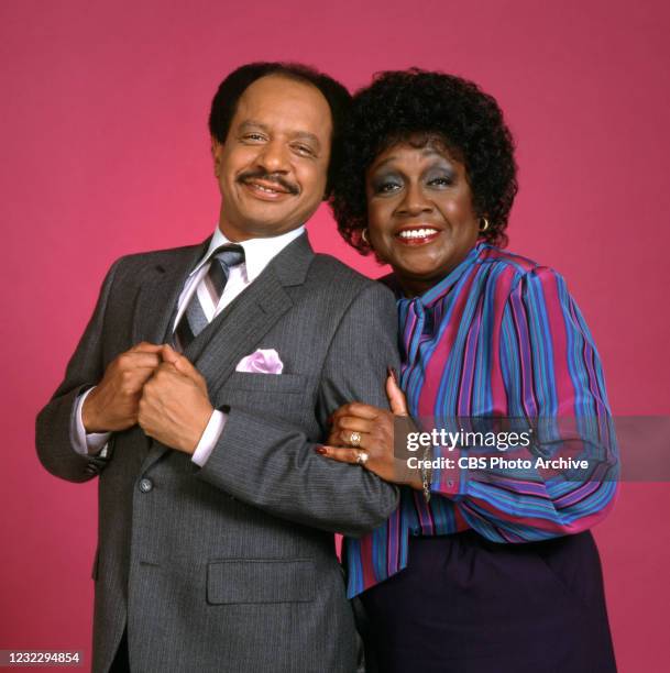 Pictured from left is Sherman Hemsley , Isabel Sanford in the CBS television situation comedy, THE JEFFERSONS. Premier episode aired January 18, 1975.