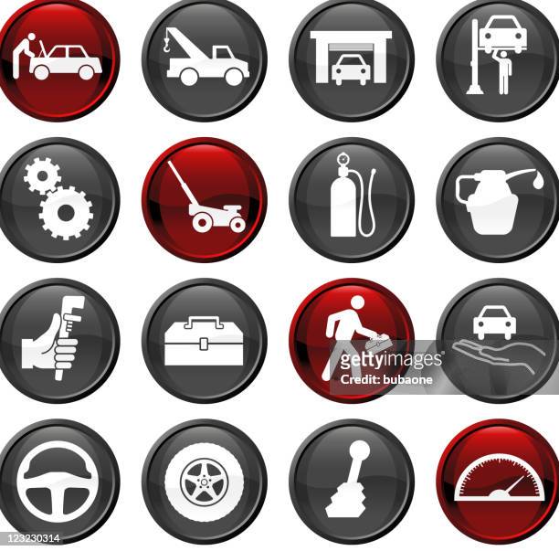auto repair sechzehn icon-set - anzeigeinstrument stock-grafiken, -clipart, -cartoons und -symbole