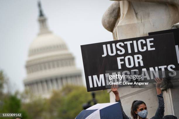 Activists and citizens with temporary protected status rally near Capitol Hill calling for Congress to pass the Safe Environment from Countries Under...