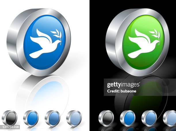 bildbanksillustrationer, clip art samt tecknat material och ikoner med peace dove with olive branch 3d royalty free vector art - peace dove