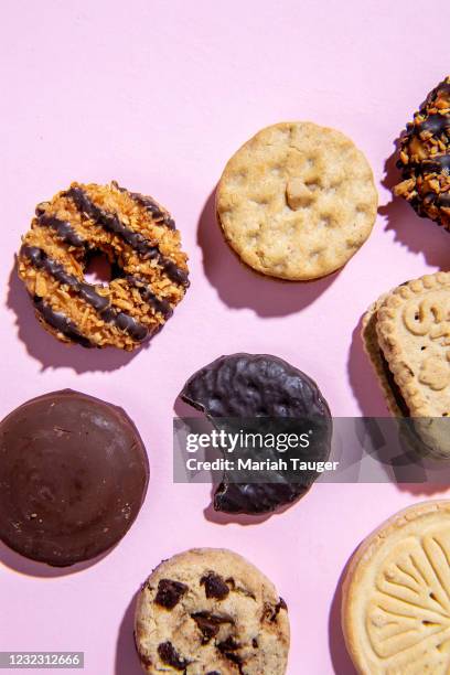 An array of Girl Scouts cookies in Studio on Tuesday, Feb. 16, 2021 in Los Angeles, CA.