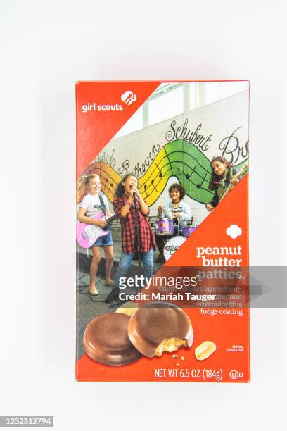 Peanut butter patties Girl Scouts cookies from ABC Bakers in Studio on Tuesday, Feb. 16, 2021 in Los Angeles, CA.