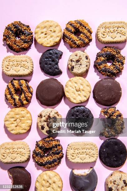 An array of Girl Scouts cookies in Studio on Tuesday, Feb. 16, 2021 in Los Angeles, CA.