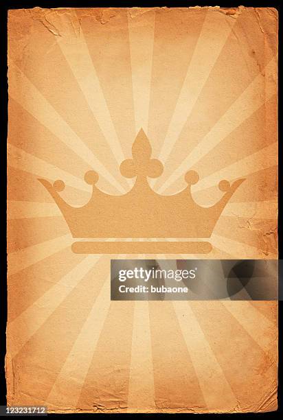 royal crown on old paper background - paper crown stock illustrations