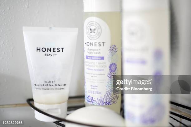 Honest Co. Brand beauty cleanser and shampoo + body wash arranged in the Brooklyn borough of New York, U.S., on Tuesday, April 13, 2021....