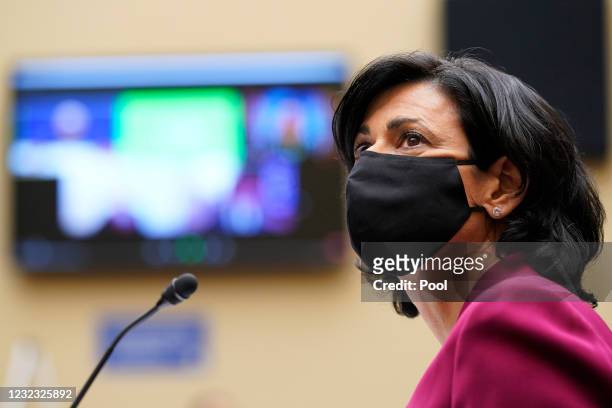 Centers for Disease Control and Prevention Director Dr. Rochelle Walensky listens during a House Select Subcommittee on the Coronavirus Crisis...