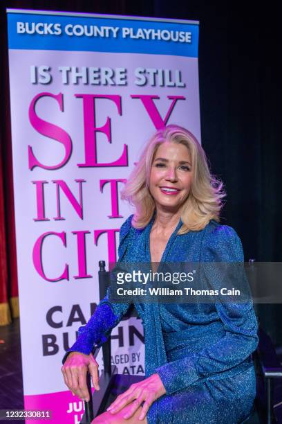 Candace Bushnell, writer and star of "Is There Still Sex in the City? answers questions on stage during a press conference announcing Candace...