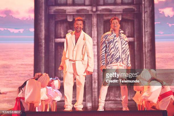 Show" -- Pictured: Ricky Martin and Carlos Vives at the BB&T Center in Sunrise, FL on April 15, 2021 --