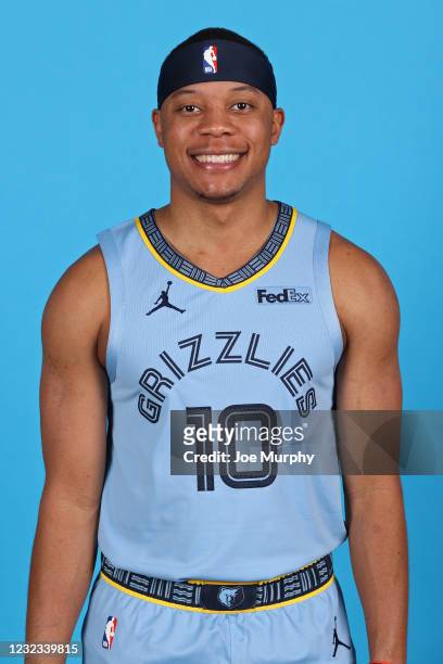 Tim Frazier of the Memphis Grizzlies poses for a head shot on April 15, 2021 at FedExForum in Memphis, Tennessee. NOTE TO USER: User expressly...