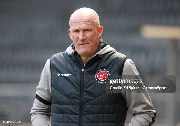 Fleetwood Town manager Simon Grayson during the Sky Bet League One match between Hull City and Fleetwood Town at KCOM Stadium on April 17, 2021 in...