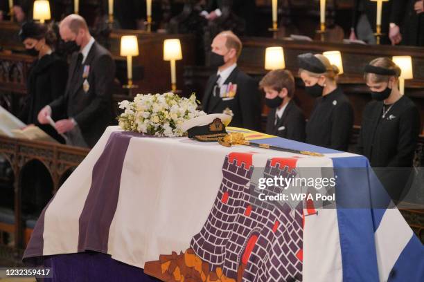 The Duchess of Cambridge, the Duke of Cambridge, the Earl of Wessex, Viscount Severn, Lady Louise Mountbatten-Windsor, and the Countess of Wessex...