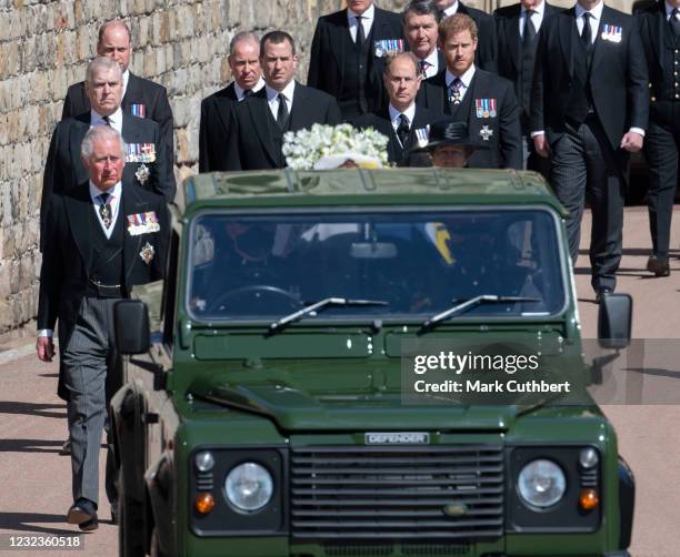 Prince Charles, Prince of Wales; Prince William, Duke of Cambridge; Prince Harry, Duke of Sussex; Timothy Laurence; Princess Anne, Princess Royal;...