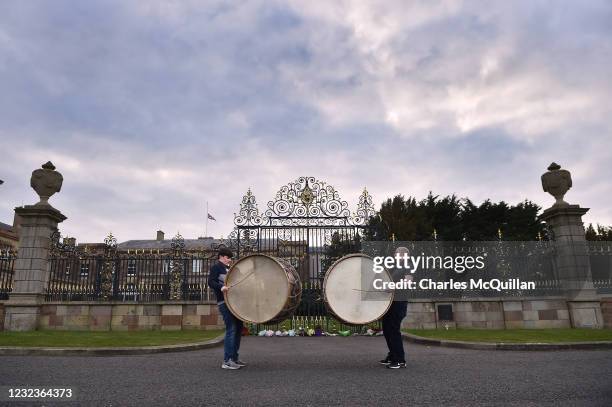 Two Lambeg drums played for Queen Elizabeth II and Prince Philip, Duke of Edinburgh almost 70 years ago on their first visit to the province, are...