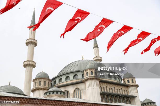 View of the mosque under construction, which began 4 years ago, planned to open for worship on the last Friday Prayer of the holy Islamic Month of...