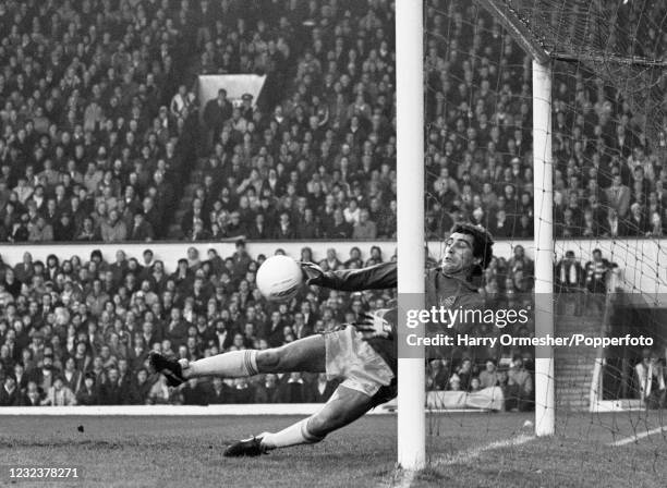 Nottingham Forest goalkeeper Peter Shilton in action during the Football League Division One match between Liverpool and Nottingham Forest at Anfield...