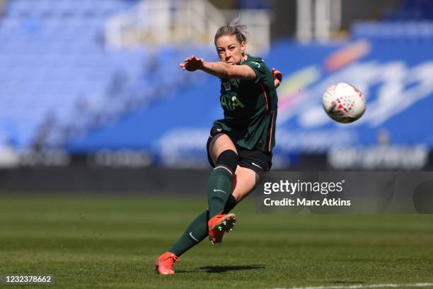 Alana Kennedy of Tottenham Hotspur scores a goal from a free kick during the Vitality Women's FA Cup Fourth Round match between Reading Women and...