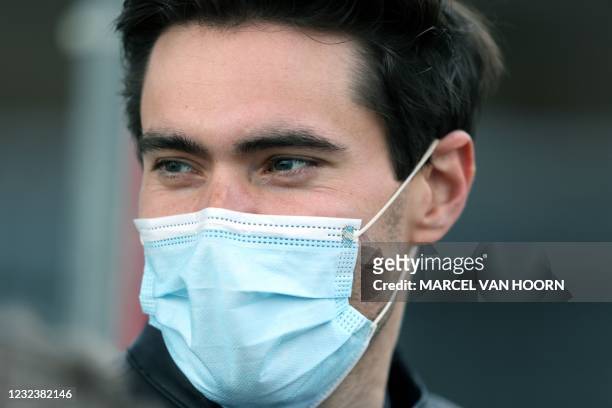 Dutch cyclist Tom Dumoulin makes a guest appearance to watch the Amstel Gold Race in Valkenburg on April 18, 2021. - - Netherlands OUT / Netherlands...
