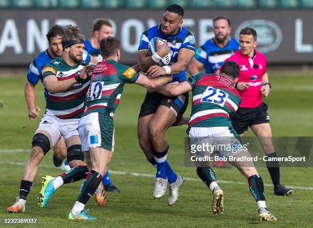 Bath Rugby's Joe Cokanasiga in action during the Gallagher Premiership Rugby match between Bath and Leicester Tigers at The Recreation Ground on...
