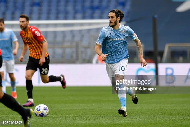 Luis Alberto of S.S. Lazio in action during the 2020-2021 Italian Serie A Championship League match between S.S. Lazio and Benevento Calcio at Stadio...