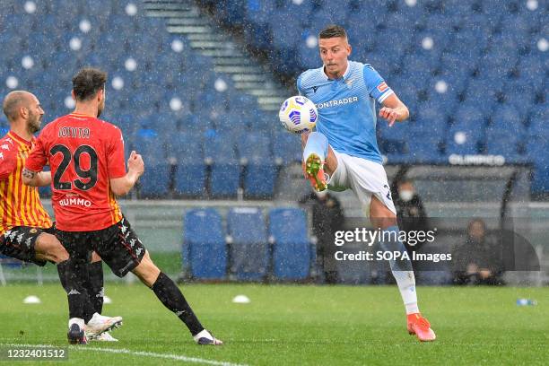 Sergej Milinkovic-Savic of S.S. Lazio in action during the 2020-2021 Italian Serie A Championship League match between S.S. Lazio and Benevento...