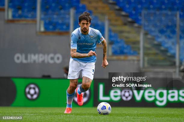 Francesco Acerbi of S.S. Lazio in action during the 2020-2021 Italian Serie A Championship League match between S.S. Lazio and Benevento Calcio at...