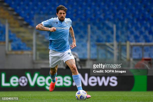 Francesco Acerbi of S.S. Lazio in action during the 2020-2021 Italian Serie A Championship League match between S.S. Lazio and Benevento Calcio at...