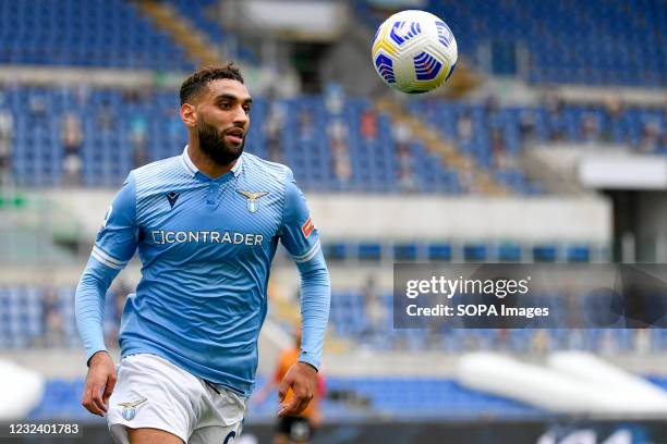 Mohamed Fares of S.S. Lazio in action during the 2020-2021 Italian Serie A Championship League match between S.S. Lazio and Benevento Calcio at...