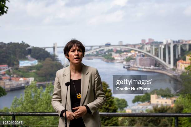 Press conference of the National Coordinator of the Left Block, Catarina Martins and the Porta Voz of the Nationalist Galician Block, Ana Póton at...