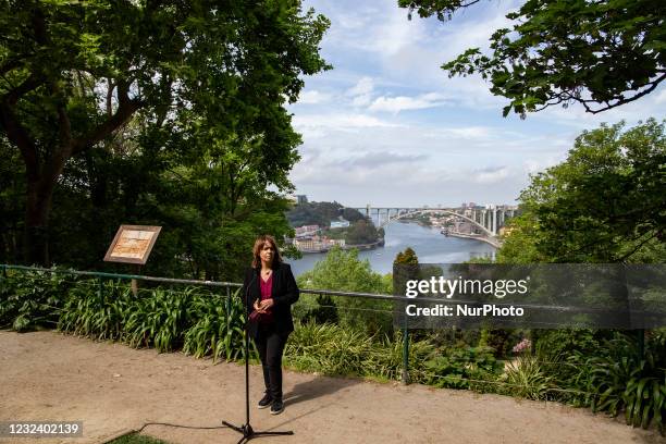 Press conference of the National Coordinator of the Left Block, Catarina Martins and the Porta Voz of the Nationalist Galician Block, Ana Póton at...