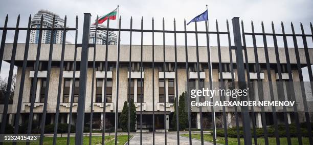 This general view taken on April 20, 2021 shows Bulgarian embassy in Moscow after Russia's Foreign Ministry had expelled two Bulgarian diplomats in a...